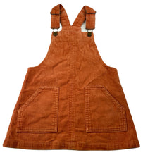 Load image into Gallery viewer, Girls Mango, chunky corduroy cotton overalls dress / pinafore, EUC, size 4, L: 51cm