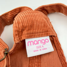 Load image into Gallery viewer, Girls Mango, chunky corduroy cotton overalls dress / pinafore, EUC, size 4, L: 51cm