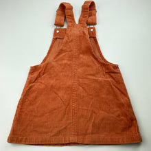 Load image into Gallery viewer, Girls Mango, chunky corduroy cotton overalls dress / pinafore, EUC, size 4, L: 51cm