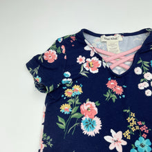 Load image into Gallery viewer, Girls Shosho, soft feel stretchy floral dress, EUC, size 4, L: 51cm