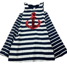 Load image into Gallery viewer, Girls Tommy Bahama, navy stripe nautical summer dress, GUC, size 4, L: 54cm