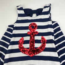 Load image into Gallery viewer, Girls Tommy Bahama, navy stripe nautical summer dress, GUC, size 4, L: 54cm