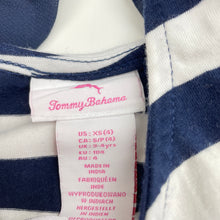 Load image into Gallery viewer, Girls Tommy Bahama, navy stripe nautical summer dress, GUC, size 4, L: 54cm