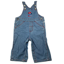Load image into Gallery viewer, Boys Bouncing B, embroidered cotton overalls / dungarees, GUC, size 0,  