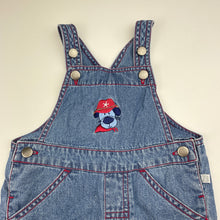 Load image into Gallery viewer, Boys Bouncing B, embroidered cotton overalls / dungarees, GUC, size 0,  