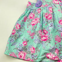 Load image into Gallery viewer, Girls floral, cotton suspender skirt, elasticated, no labels, L: 31cm, W: 25cm across unstretched, GUC, size 4-5,  