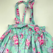 Load image into Gallery viewer, Girls floral, cotton suspender skirt, elasticated, no labels, L: 31cm, W: 25cm across unstretched, GUC, size 4-5,  