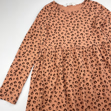 Load image into Gallery viewer, Girls H&amp;M, animal print cotton long sleeve dress, EUC, size 7-8, L: 62cm