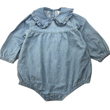 Load image into Gallery viewer, Girls Seed, blue denim bubble romper, EUC, size 1,  