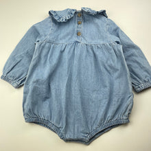 Load image into Gallery viewer, Girls Seed, blue denim bubble romper, EUC, size 1,  