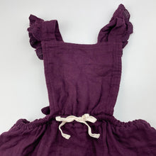 Load image into Gallery viewer, Girls JAMIE KAY, lightweight organic cotton overalls dress / pinafore, EUC, size 1, L: 46cm