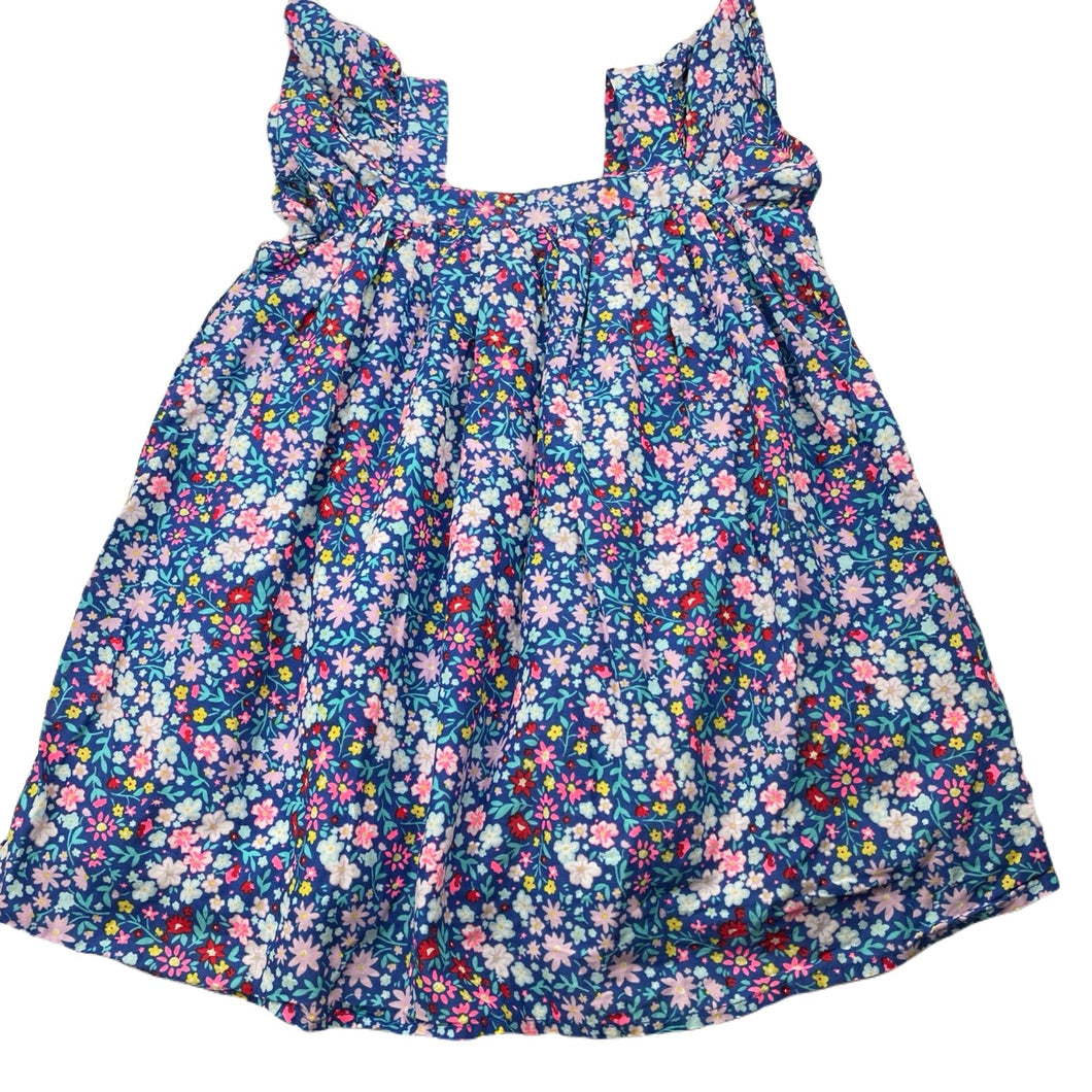 Girls Cotton On, lined lightweight floral cotton dress, EUC, size 1, L: 46cm