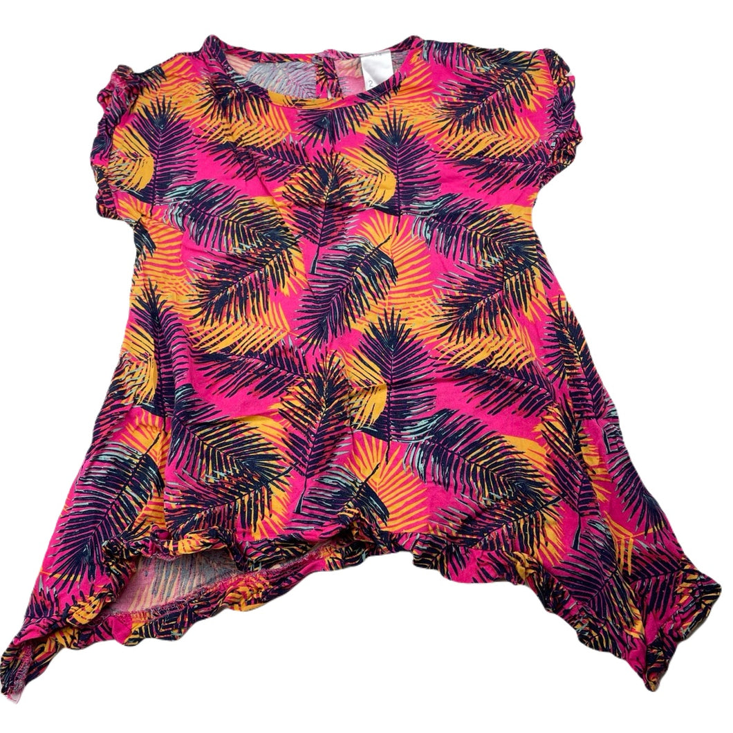 Girls Anko, colourful viscose casual dress, GUC, size 2, L: 44cm at front