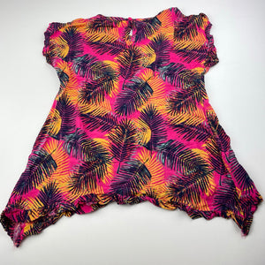 Girls Anko, colourful viscose casual dress, GUC, size 2, L: 44cm at front