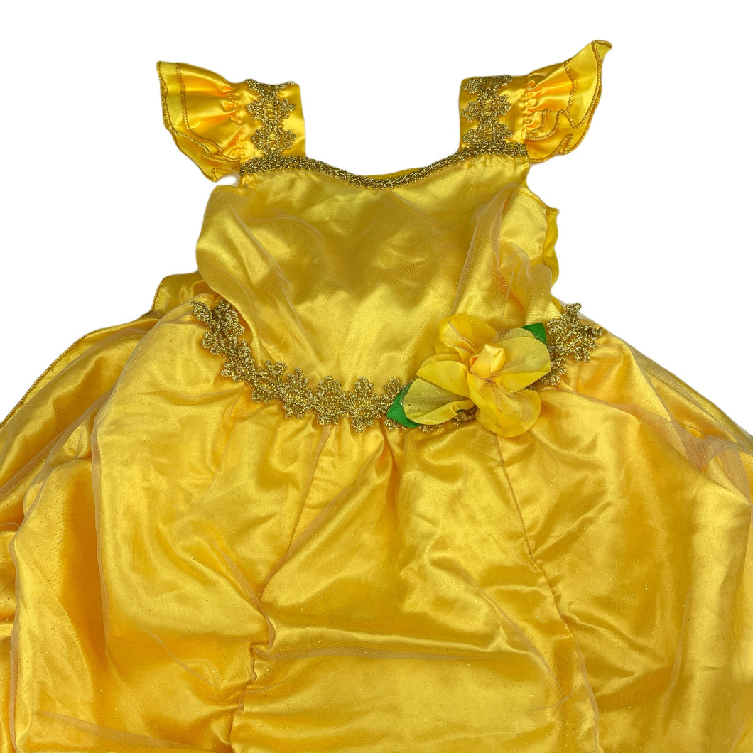 Girls Gillian's Closet, Princess Belle dress-up costume, hooped skirt, small marks chest, FUC, size 2, L: 73cm