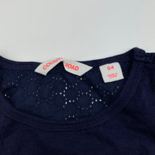 Load image into Gallery viewer, Girls Country Road, navy cotton peplum top, EUC, size 4,  