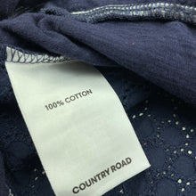 Load image into Gallery viewer, Girls Country Road, navy cotton peplum top, EUC, size 4,  
