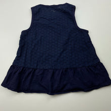 Load image into Gallery viewer, Girls Country Road, navy cotton peplum top, EUC, size 4,  