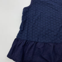 Load image into Gallery viewer, Girls Country Road, navy cotton peplum top, EUC, size 4,  