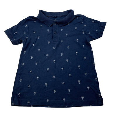 Boys Anko, navy cotton polo shirt top, GUC, size 3,  