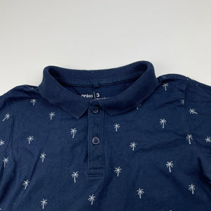 Boys Anko, navy cotton polo shirt top, GUC, size 3,  