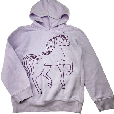 Girls Anko, purple fleece hoodie sweater, unicorn, FUC, size 8,  