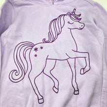 Load image into Gallery viewer, Girls Anko, purple fleece hoodie sweater, unicorn, FUC, size 8,  