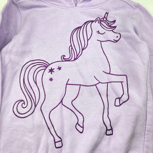 Girls Anko, purple fleece hoodie sweater, unicorn, FUC, size 8,  