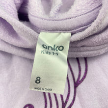 Load image into Gallery viewer, Girls Anko, purple fleece hoodie sweater, unicorn, FUC, size 8,  