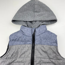 Load image into Gallery viewer, Boys H&amp;T, hooded puffer vest / sleeveless jacket, GUC, size 1,  