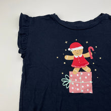 Load image into Gallery viewer, Girls Anko, navy cotton Christmas t-shirt / top, EUC, size 7,  