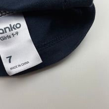 Load image into Gallery viewer, Girls Anko, navy cotton Christmas t-shirt / top, EUC, size 7,  