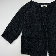 Load image into Gallery viewer, Girls Cotton On, black chenille open cardigan, EUC, size 3,  