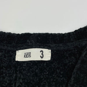 Girls Cotton On, black chenille open cardigan, EUC, size 3,  