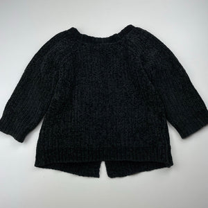Girls Cotton On, black chenille open cardigan, EUC, size 3,  