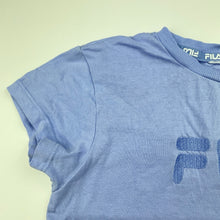 Load image into Gallery viewer, Girls FILA, embroidered cotton t-shirt / top, no size, L: 39cm, armpit to armpit: 37cm, FUC, size 7-8,  