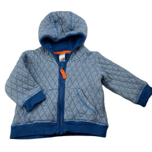 Load image into Gallery viewer, unisex Mini Club, quilted cotton zip hoodie sweater, GUC, size 00,  