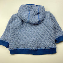 Load image into Gallery viewer, unisex Mini Club, quilted cotton zip hoodie sweater, GUC, size 00,  