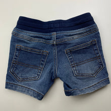 Load image into Gallery viewer, Boys Target, stretchy knit denim shorts, elasticated, EUC, size 1,  