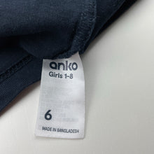 Load image into Gallery viewer, Girls Anko, navy cotton t-shirt / top, EUC, size 6,  