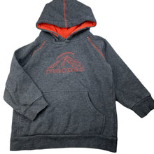 Load image into Gallery viewer, Boys Macpac, grey fleece lined hoodie sweater, light mark back right cuff, FUC, size 4,  