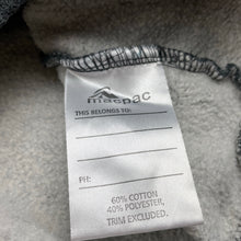 Load image into Gallery viewer, Boys Macpac, grey fleece lined hoodie sweater, light mark back right cuff, FUC, size 4,  
