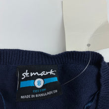 Load image into Gallery viewer, Girls St Mark, navy knitted cotton school sweater / jumper, NEW, size 8,  