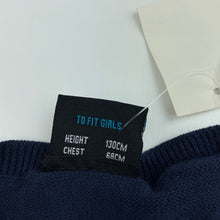 Load image into Gallery viewer, Girls St Mark, navy knitted cotton school sweater / jumper, NEW, size 8,  
