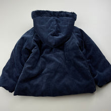 Load image into Gallery viewer, Girls Charanga, fleece lined corduroy hooded jacket / coat, EUC, size 1,  