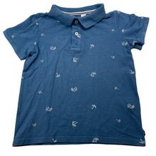 Load image into Gallery viewer, Boys Okaidi, blue cotton polo shirt top, GUC, size 6,  