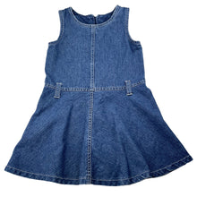 Load image into Gallery viewer, Girls Now, blue denim casual dress, GUC, size 3, L: 51cm