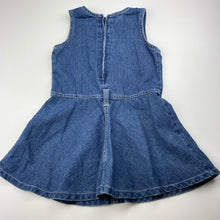 Load image into Gallery viewer, Girls Now, blue denim casual dress, GUC, size 3, L: 51cm