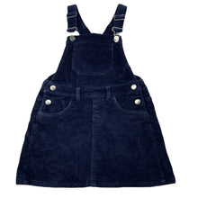 Load image into Gallery viewer, Girls Target, navy chunky corduroy overalls dress / pinafore, GUC, size 5, L: 57cm