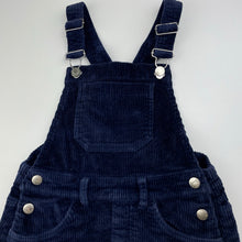 Load image into Gallery viewer, Girls Target, navy chunky corduroy overalls dress / pinafore, GUC, size 5, L: 57cm